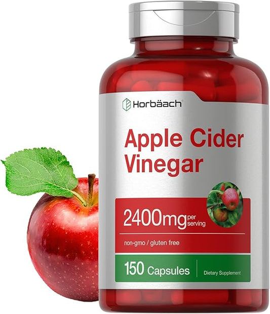 Cápsulas de vinagre de sidra de manzana | 2400 mg | 200 píldoras | Suplemento sin OMG, sin gluten