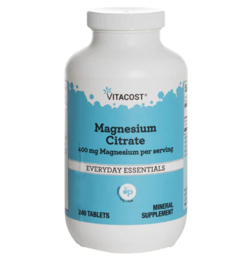 Citrato de magnesio - 400 mg de magnesio por porción - 240 comprimidos