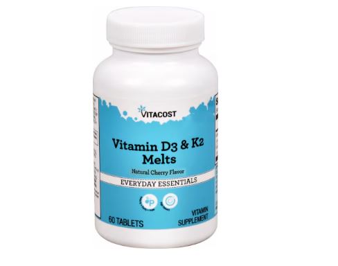 Vitamina D3 y K2 con sabor a cereza natural - 60 comprimidos masticables